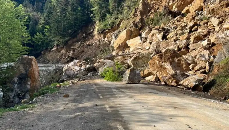 Giresun'da Heyelan: Ulaşım Kontrol Altına Alındı, Yağmur Etkili Oldu!